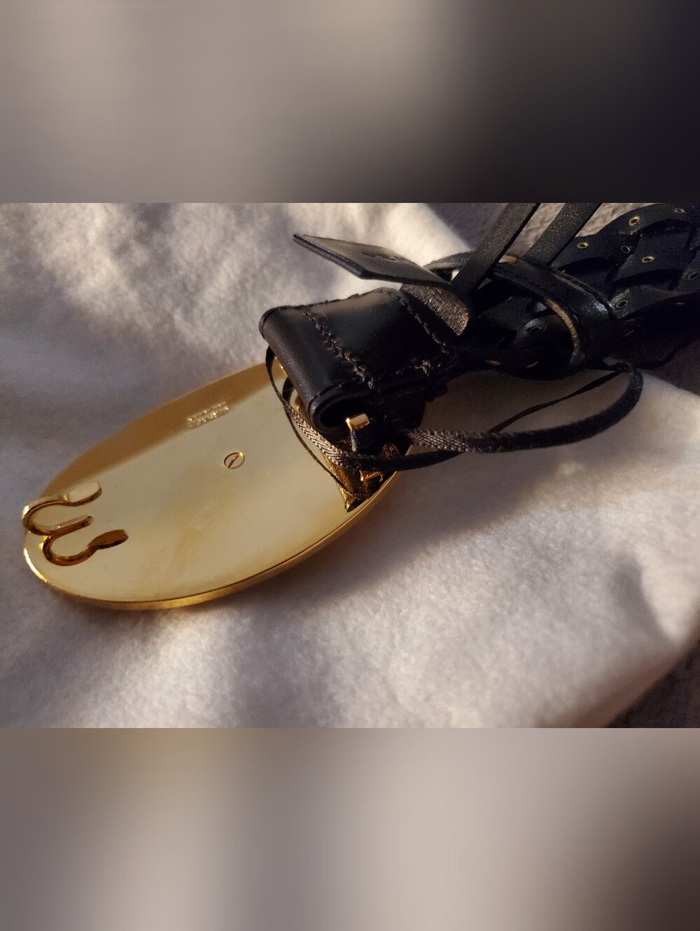Versace Medusa Medallion Black and Gold Braided Studded Belt. Rare Find 85/34 - Picture 10 of 17